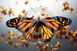 Awe inspiring journey monarch butterfly in majestic mid flight migration display