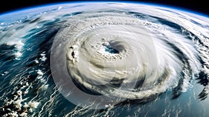 An awe inspiring view of a hurricane as seen from space