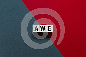 AWE - word concept on cubes