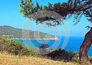 view of mediterranea sea and the bay in summer without people photo