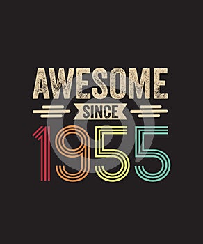 Awesome Since 1955 68th Birthday Retro T Shirt