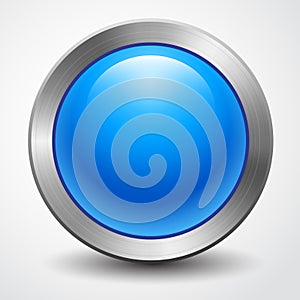 Awesome big blue button isolated