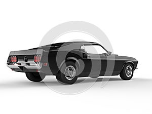 Awesome black muscle car - left side view