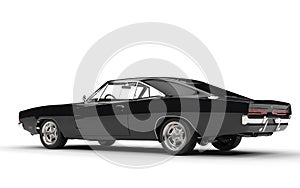 Awesome black vintage muscle car - studio shot