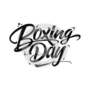 Awesome boxing day lettering brush type vector