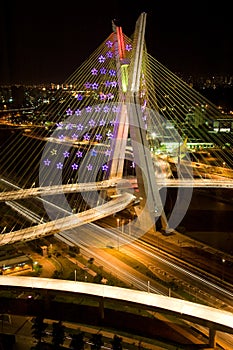 Pinheiros bridge at night photo