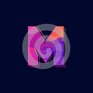 Awesome colorful gradient M Letter Logo Vector design Template. rocket Vector Illustrator eps, modern full color shape letter m lo