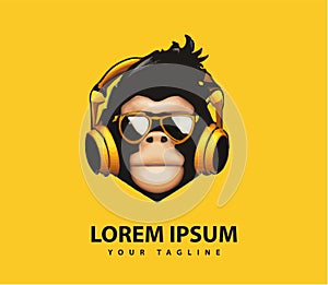 Awesome cool monkey logo design