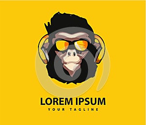 Awesome cool monkey logo design