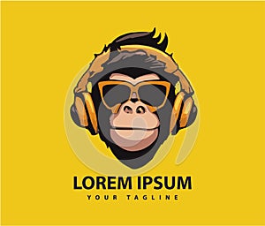 Awesome cool monkey logo design