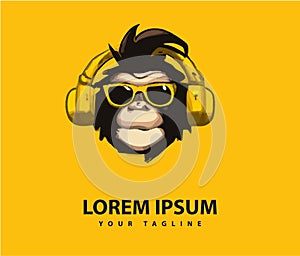 Awesome cool monkey logo design