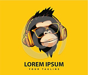 Awesome cool monkey logo design