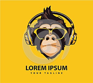 Awesome cool monkey logo design
