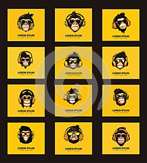 Awesome cool monkey logo design