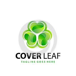 Awesome Gradient Love Cloverleaf  Modern Logo Design Template Vector