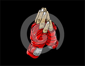 Awesome illustration boxing gloves logo esport mascot art ghrapic design vector