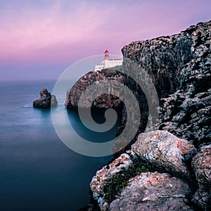 awesome light lighthouse sunrise in portugal