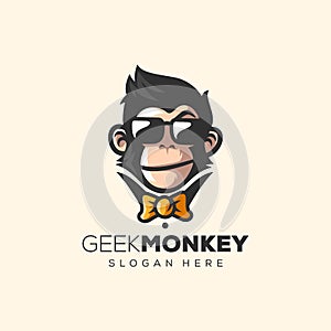 Awesome monkey logo vector illustration