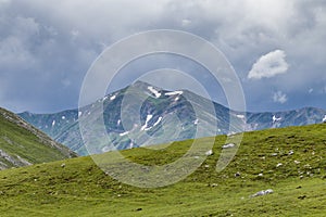 Awesome mountain with coming storm