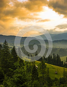 Awesome nature landscape, amazing nature scenery, Carpathian mountains, Ukraine, Europ