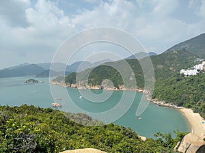 Awesome nature photography view blue sky in Chung hom kok Devil& x27;s paw Stanley hill Hong Kong