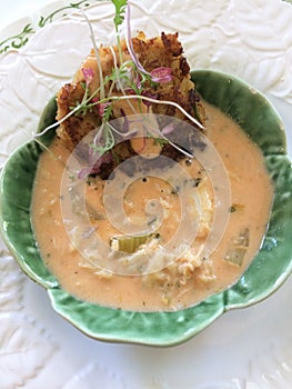 Awesome Presentation of Crab Bisque