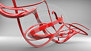 Awesome red abstract swirly sculpture