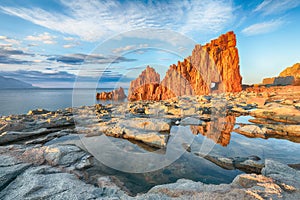 Awesome sunset view of Red Rocks called