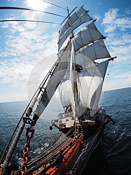 Awesome tallship, view from bowsprit