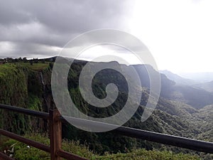 Vally view with partial light and darkness at Amboli India photo