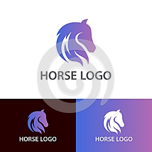 Awesome Vector Illustration Horse Head Logo Design Concept
