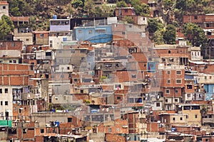 Awesome view of Artigas and Moran Slums in green hills Caracas Venezuela photo