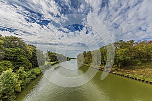 Awesome view of the Juliana canal with a wonderful blue sky