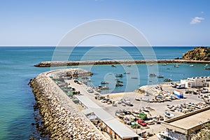 Awesome view of Marina in Albufeira, Fisherman Beach, Praia dos Pescadores, Albufeira, Portugal photo