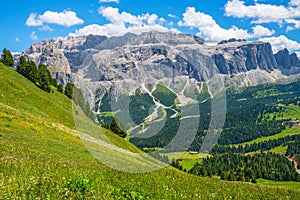 Awesome view at a mountain in the Dolomites