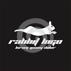 Awesome white rabbit logotype free vector