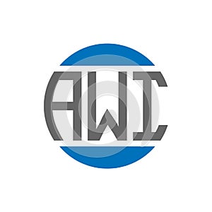 AWI letter logo design on white background. AWI creative initials circle logo concept.