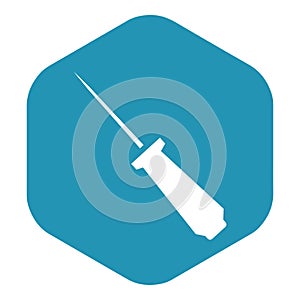 Awl icon. A needle with a handle used for piercing dense materials.