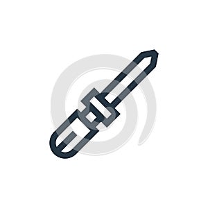 awl vector icon isolated on white background. Outline, thin line awl icon for website design and mobile, app development. Thin