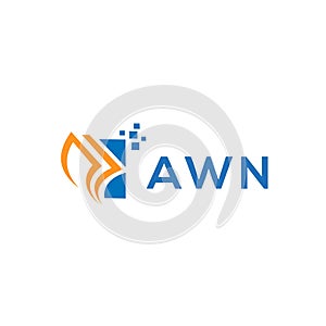 AWN credit repair accounting logo design on white background. AWN creative initials Growth graph letter logo concept. AWN business
