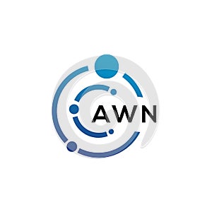 AWN letter logo design on black background. AWN creative initials letter logo concept. AWN letter design