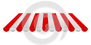 Striped red and white tent. Vector illustration photo
