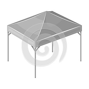 Awning for protection against sun and rain.Tent single icon in monochrome style vector symbol stock illustration web.