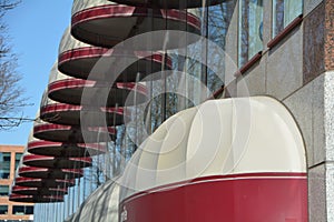 Awnings on a building in Portland, Oregon