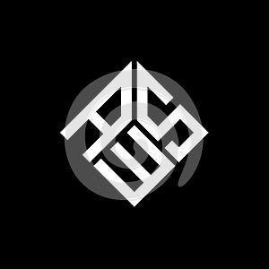AWS letter logo design on black background. AWS creative initials letter logo concept. AWS letter design