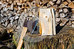 Ax and firewood