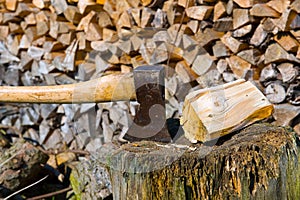 Ax and firewood