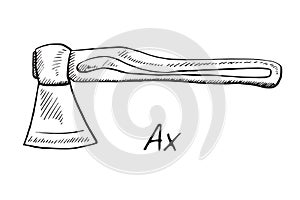 Ax, hand drawn doodle sketch