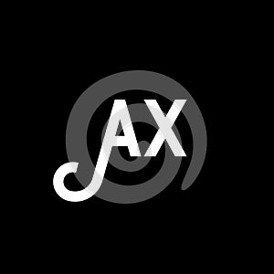 AX letter logo design on black background. AX creative initials letter logo concept. ax letter design. AX white letter design on