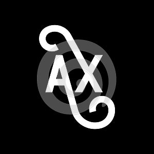 AX letter logo design on black background. AX creative initials letter logo concept. ax letter design. AX white letter design on